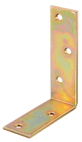 Joist hanger angle bracket, unequal sided, with countersunk screw holes, Material: raw steel, Surface: galvanised, thick-film passivated, Contents per PU: 6 Piece, Depth: 75 mm, Height: 100 mm, Width: 30 mm, Material thickness: 3.00 mm, No. of holes: 5, Hole: Ø5.5 mm