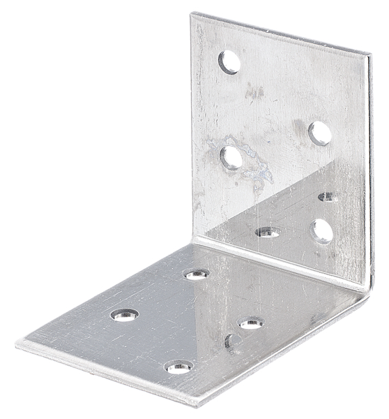 Escuadra de ensamblaje, Material: Acero inoxidable, Profundidad: 50 mm, Altura: 50 mm, Anchura: 40 mm, Espesura del material: 2,00 mm, Número de agujeros: 8, Perforación: Ø5 mm, CutCase