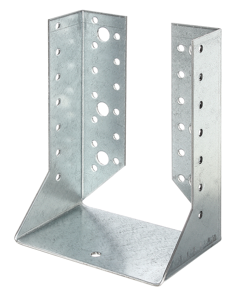 Staffa per travi, Materiale: acciaio grezzo, superficie: zincata sendzimir, con marcatura CE ai sensi della ETA-08/0171, larghezza netta: 120 mm, altezza: 160 mm, Spessore del materiale: 2,00 mm, Numero di fori: 4 / 42, Foro: Ø13 / Ø5 mm, CutCase