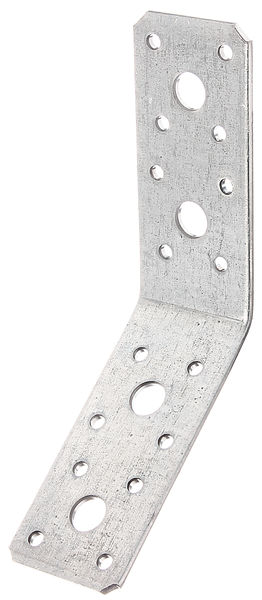 Angle bracket angled at 135°, Material: raw steel, Surface: sendzimir galvanised, Depth: 90 mm, Height: 90 mm, Width: 40 mm, Material thickness: 3.00 mm, No. of holes: 4 / 16, Hole: Ø11 / Ø5 mm, CutCase