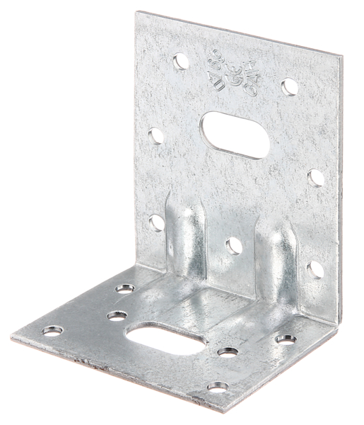 Heavy-duty angle bracket, reinforced, Material: raw steel, Surface: sendzimir galvanised, with CE marking in accordance with ETA-08/0165, Depth: 50 mm, Height: 77 mm, Width: 64 mm, Approval: Europ.techn.app. ETA-08/0165, Material thickness: 2.00 mm, No. of holes: 2 / 13, Hole: 11 x 22 / Ø5 mm, CutCase