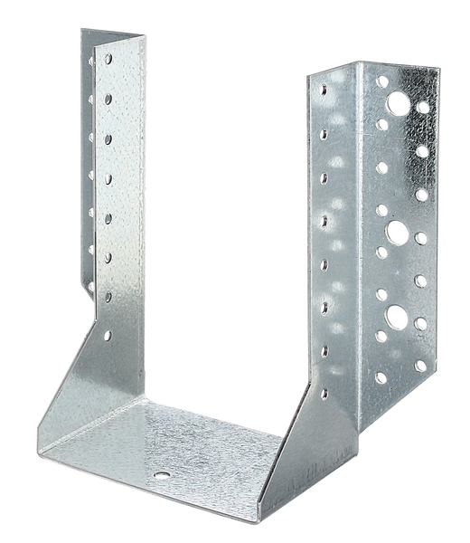 Joist hanger Type A, Material: raw steel, Surface: sendzimir galvanised, with CE marking in accordance with ETA-08/0171, Clear width: 120 mm, Height: 160 mm, Total width: 210 mm, Approval: Europ.techn.app. ETA-08/0171, Material thickness: 2.00 mm, No. of holes: 4 / 40, Hole: Ø11 / Ø5 mm, Designed for standard cross-sections made from solid structural timber (SST) and glued laminated timber (glulam), Specialised trade container