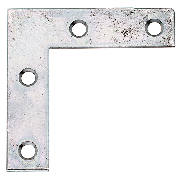 Corner plate, with countersunk screw holes, Material: raw steel, Surface: sendzimir galvanised, Height: 40 mm, Length: 40 mm, Width: 10 mm, Material thickness: 1.25 mm, No. of holes: 4, Hole: Ø3.2 mm, CutCase