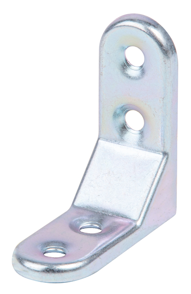 Decorative angle bracket, stamped, with countersunk screw holes, Material: raw steel, Surface: galvanised, thick-film passivated, Depth: 50 mm, Height: 50 mm, Width: 20 mm, Material thickness: 1.00 mm, No. of holes: 4, Hole: Ø5.3 mm, CutCase