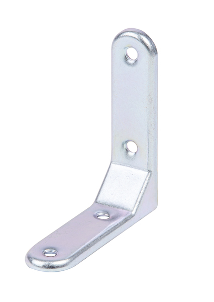 Decorative angle bracket, stamped, with countersunk screw holes, Material: raw steel, Surface: galvanised, thick-film passivated, Depth: 75 mm, Height: 75 mm, Width: 20 mm, Material thickness: 1.00 mm, No. of holes: 4, Hole: Ø5.3 mm, CutCase
