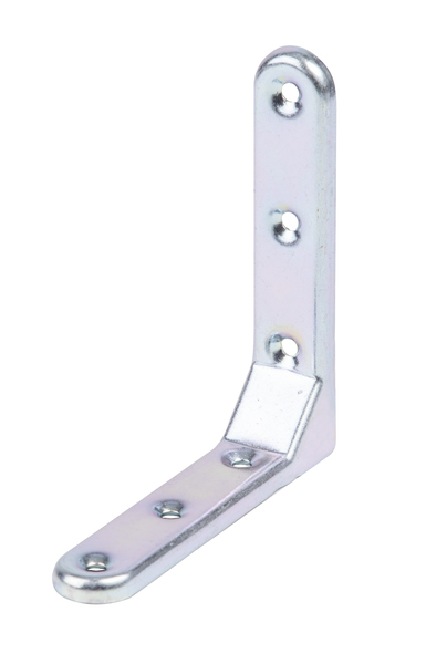 Decorative angle bracket, stamped, with countersunk screw holes, Material: raw steel, Surface: galvanised, thick-film passivated, Depth: 103 mm, Height: 103 mm, Width: 21 mm, Material thickness: 2.00 mm, No. of holes: 6, Hole: Ø5 mm, CutCase