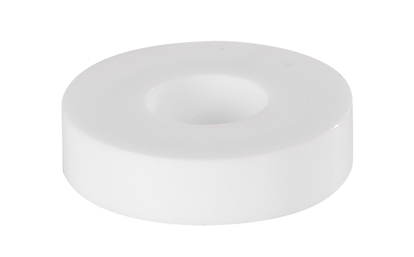 Bussola distanziale per viti, Materiale: plastica (polistirolo), colore bianco, Contenuto per U.I.: 20 Pz., Ø esterno: 20 mm, altezza: 5 mm, 8,5 mm, Con imballo self-service