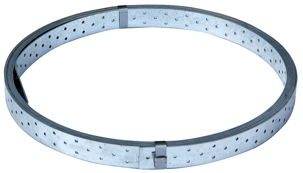 Bande perforée, Matériau: Acier brut, Finition: galvanisée Sendzimir, avec marquage selon EN 14545, Largeur: 40 mm, Agrément: EN14545:2008, Longueur: 10 m, Épaisseur: 2,00 mm, Trou: Ø5 mm