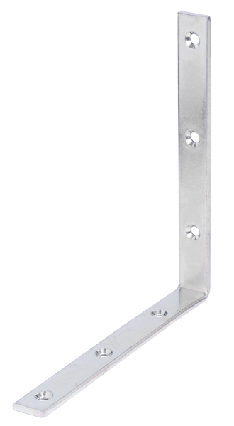 Escuadra para viga lados iguales, con agujeros para atornillar avellanados, Material: Acero crudo, Superficie: galvanizados, pasivado con capa gruesa, Profundidad: 180 mm, Altura: 180 mm, Anchura: 20 mm, Espesura del material: 5,00 mm, Número de agujeros: 6, Perforación: Ø8 mm