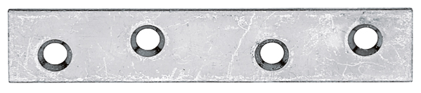 Flachverbinder, mit versenkten Schraublöchern, Material: Stahl roh, Oberfläche: sendzimirverzinkt, Länge: 80 mm, Breite: 15 mm, Materialstärke: 1,75 mm, Anzahl Löcher: 4, Loch: Ø4,5 mm, CutCase