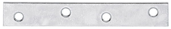 Flachverbinder, mit versenkten Schraublöchern, Material: Stahl roh, Oberfläche: sendzimirverzinkt, Länge: 100 mm, Breite: 15 mm, Materialstärke: 1,75 mm, Anzahl Löcher: 4, Loch: Ø4,5 mm, CutCase