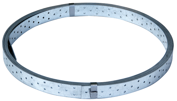 Nastro forato, Materiale: acciaio grezzo, superficie: zincata sendzimir, con marcatura ai sensi della EN 14545, larghezza: 40 mm, Lunghezza: 50 m, Spessore del materiale: 1,50 mm, Foro: Ø5 mm