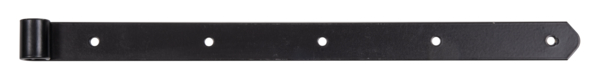 Ladenband, gerade, Abschluss abgerundet, Material: Stahl roh, Oberfläche: galvanisch blau verzinkt, schwarz kunststoffbeschichtet, Länge: 500 mm, Rollen-Ø: 16 mm, Breite: 35 mm, Materialstärke: 4,00 mm, Anzahl Löcher: 5, Loch: Ø8 mm, 15 Jahre Garantie gegen Durchrosten
