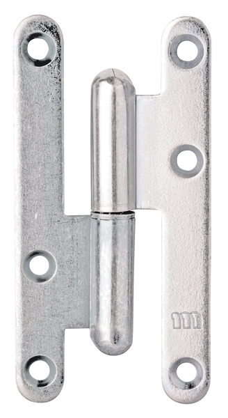 Paumelle universelle Paris, avec trous de vis fraisés, Matériau: Acier brut, Finition: zinguée, droite, Longueur: 110 mm, Largeur: 55 mm, Épaisseur: 3,00 mm, Nombre de trous: 6, Trou: Ø5,5 mm