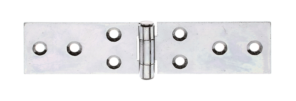 Cerniera per tavolo, con perno in acciaio inox rivettato, con fori per viti incassate, Materiale: acciaio grezzo, superficie: zincata sendzimir, lunghezza: 34 mm, larghezza: 140 mm, Modello: rullato, Spessore del materiale: 1,50 mm, Numero di fori: 8, Foro: Ø5,2 mm