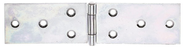 Charnière, avec goupille en acier inoxydable rivetée, avec trous de vis fraisés, Matériau: Acier brut, Finition: galvanisée Sendzimir, Longueur: 37 mm, Largeur: 160 mm, Version: roulée, Épaisseur: 1,50 mm, Nombre de trous: 8, Trou: Ø5 mm