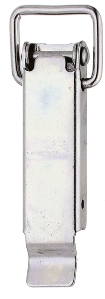Hasp with latch without lock eye and without closing hook, with countersunk screw holes, Material: raw steel, Surface: galvanised, thick-film passivated, Width: 24 mm, Height: 94 mm, Loop width: 30 mm, No. of holes: 3, Hole: Ø5.5 mm