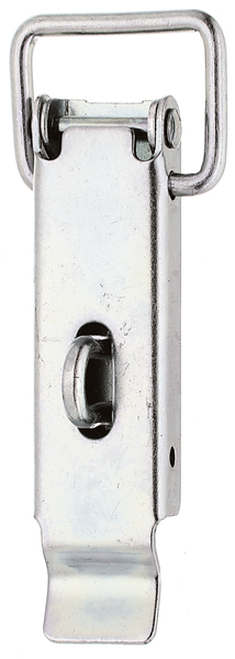 Hasp with latch with lock eye, without closing hook, Material: raw steel, Surface: galvanised, thick-film passivated, Width: 24 mm, Height: 93 mm, Loop width: 30 mm, No. of holes: 3, Hole: Ø5 mm