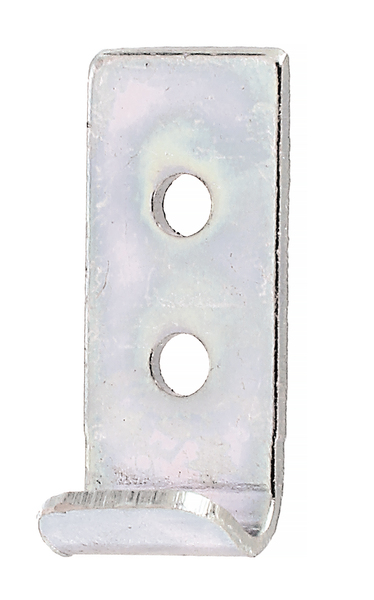 Closing hook, straight, Material: raw steel, Surface: galvanised, thick-film passivated, Length: 30 mm, Width: 12 mm, Material thickness: 1.50 mm, No. of holes: 2, Hole: Ø3.5 mm