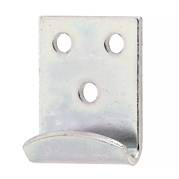 Closing hook, straight, Material: raw steel, Surface: galvanised, thick-film passivated, Length: 34 mm, Width: 25 mm, Material thickness: 2.00 mm, No. of holes: 3, Hole: Ø4.5 mm