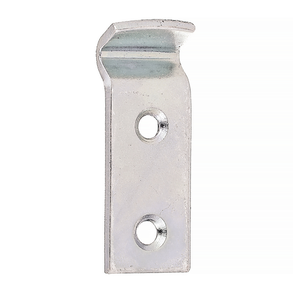 Closing hook, cranked, Material: raw steel, Surface: galvanised, thick-film passivated, Length: 50 mm, Width: 18 mm, Material thickness: 2.00 mm, No. of holes: 2, Hole: Ø4.3 mm