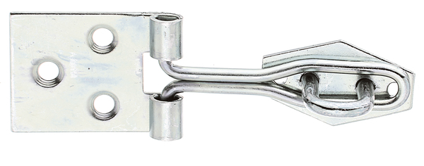 Hasp with staple, made of rolled wire