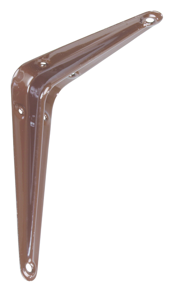Shelf bracket, Material: steel, Surface: brown painted, Height: 125 mm, Depth: 100 mm, Max. load capacity: 39 kg
