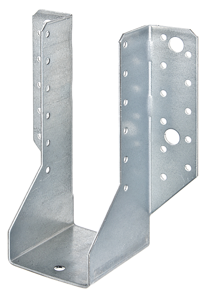 Joist hanger, type A, Material: raw steel, Surface: sendzimir galvanised, with CE marking in accordance with ETA-08/0171, Clear width: 60 mm, Height: 160 mm, Total width: 130 mm, Material thickness: 2.00 mm, No. of holes: 4 / 34, Hole: Ø11 / Ø5 mm, Designed for standard cross-sections made from solid structural timber (SST) and glued laminated timber (glulam)