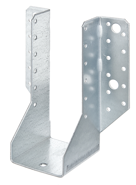 Joist hanger, type A, Material: raw steel, Surface: sendzimir galvanised, with CE marking in accordance with ETA-08/0171, Clear width: 64 mm, Height: 158 mm, Total width: 134 mm, Material thickness: 2.00 mm, No. of holes: 4 / 34, Hole: Ø11 / Ø5 mm
