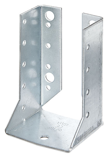 Joist hanger, type B, Material: raw steel, Surface: sendzimir galvanised, with CE marking in accordance with ETA-08/0171, Clear width: 60 mm, Height: 100 mm, Material thickness: 2.00 mm, No. of holes: 4 / 17, Hole: Ø9 / Ø5 mm, CutCase