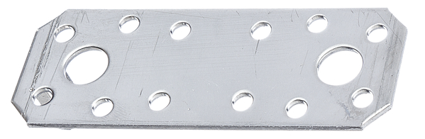 Lastrina di giunzione piana, Materiale: acciaio inox, lunghezza: 96 mm, larghezza: 35 mm, Spessore del materiale: 2,00 mm, Numero di fori: 2 / 12, Foro: Ø11 / Ø5 mm, CutCase