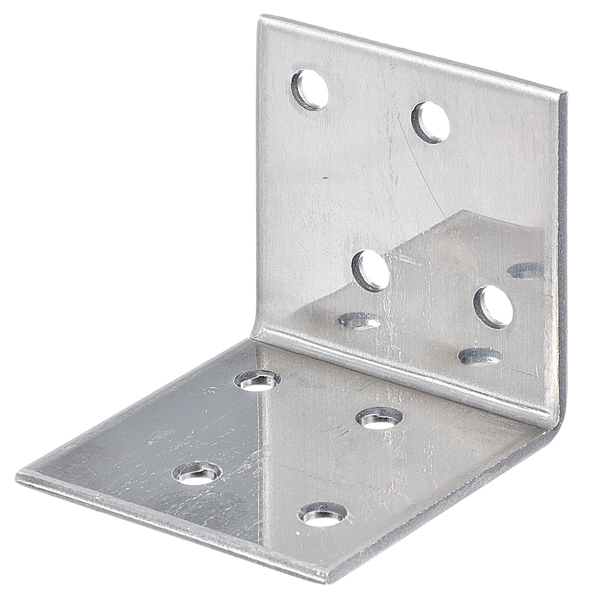 Winkelverbinder, Material: Edelstahl, Tiefe: 40 mm, Höhe: 40 mm, Breite: 40 mm, Materialstärke: 2,00 mm, Anzahl Löcher: 8, Loch: Ø4,5 mm, CutCase