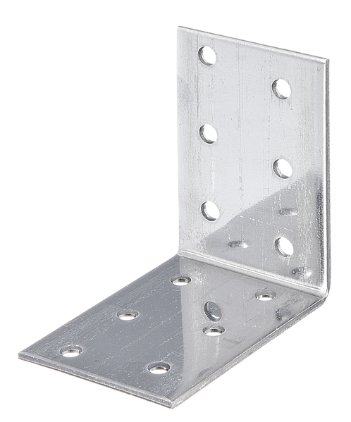Squadretta di giunzione angolare multiforo, Materiale: acciaio inox, Profondità: 60 mm, altezza: 60 mm, larghezza: 40 mm, Spessore del materiale: 2,00 mm, Numero di fori: 12, Foro: Ø5 mm, CutCase