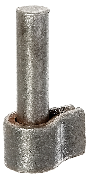 Hook, Material: raw steel, for welding, Size back set-Ø: 13 mm, Distance external edge - centre of pin: 24 mm, Height: 65 mm