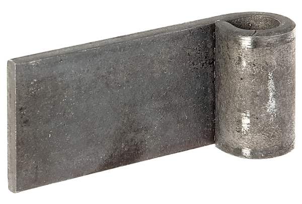 Weld-on hinge, Material: raw steel, for welding, Diameter: 13 mm, Distance external edge - centre of roller: 80 mm, Height: 40 mm, Material thickness: 5 mm