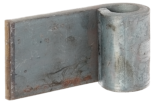 Weld-on hinge, Material: raw steel, for welding, Diameter: 20 mm, Distance external edge - centre of roller: 100 mm, Height: 60 mm, Material thickness: 8 mm