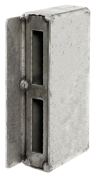 Strike box for lock cases, Material: raw steel, for welding, Height: 188 mm, Width: 89 mm, Depth: 40 mm