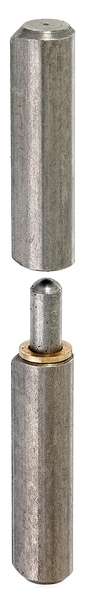 Cardine a saldare, due pezzi, Materiale: acciaio grezzo, da saldare, diametro: 12 mm, 14 mm, Perno-Ø: 7 mm, altezza: 80 mm