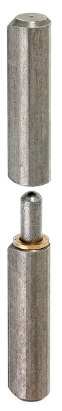 Paumelle à souder en deux parties, Matériau: Acier brut, à souder, Diamètre: 12 mm, Ø extérieur, pointe comprise: 14 mm, tige-Ø: 7 mm, Hauteur: 80 mm, CutCase