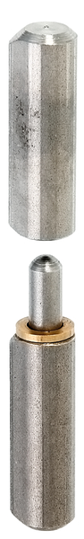 Paumelle à souder en deux parties, Matériau: Acier brut, à souder, Diamètre: 14 mm, Ø extérieur, pointe comprise: 16 mm, tige-Ø: 8 mm, Hauteur: 100 mm
