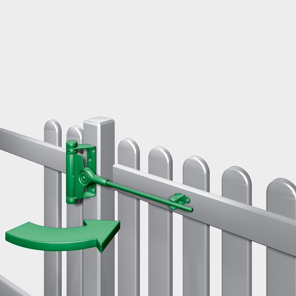 Door and gate bolt, Material: raw steel, Surface: blue galvanised, Contents per PU: 1 Piece, Height: 100 mm, Length: 242 mm, Type: self-closing, No. of holes: 4 / 2, Hole: Ø5.5 / Ø5 mm, Retail packaged
