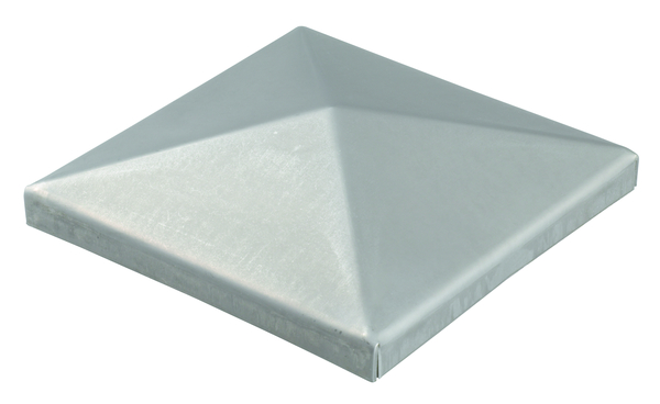 Capuchon de poteau pour poteaux carrés en métal, Matériau: Acier brut, à souder, Longueur: 80 mm, Largeur: 80 mm