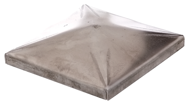 Pfostenkappe für quadratische Metallpfosten, Material: Stahl roh, zum Anschweißen, Länge: 100 mm, Breite: 100 mm