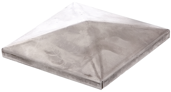 Pfostenkappe für quadratische Metallpfosten, Material: Stahl roh, zum Anschweißen, Länge: 120 mm, Breite: 120 mm