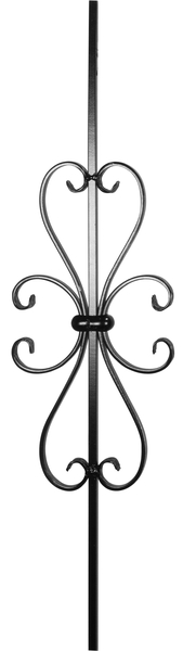 Barra ornamentale, Materiale: acciaio grezzo, 450 mm, 225 mm, Modello: liscio, Lunghezza: 900 mm, Barra quadra: 12 x 12 mm