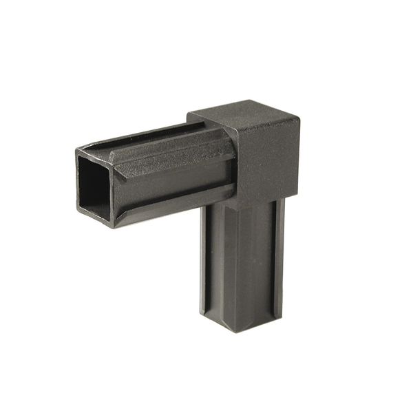 XD tube connector 90°, Material: polyamide 6, colour: black, For tube: 20 x 20 x 1.5 mm