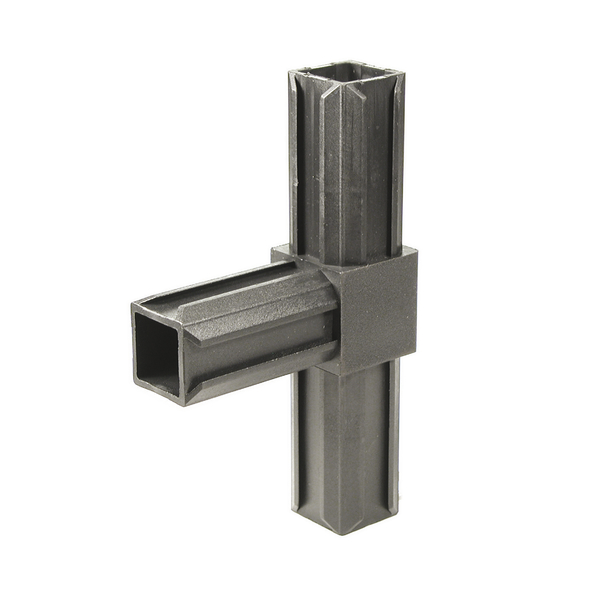 XD-Rohrverbinder T-Stück, Material: Polyamid 6, Farbe: schwarz, für Rohr: 20 x 20 x 1,5 mm