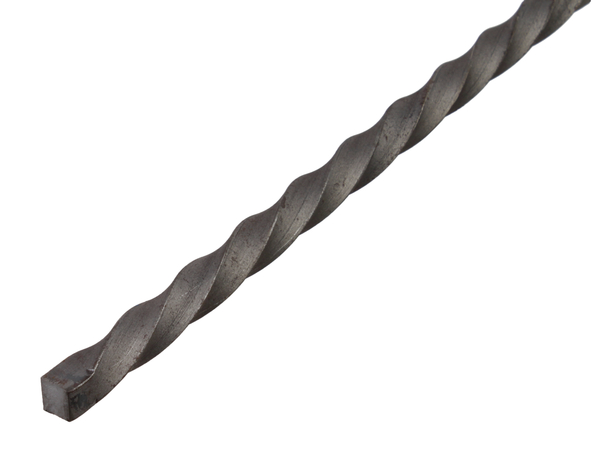 Square bar, twisted, Material: raw steel, hot rolled, Width: 8 mm, Height: 8 mm, Length: 2000 mm