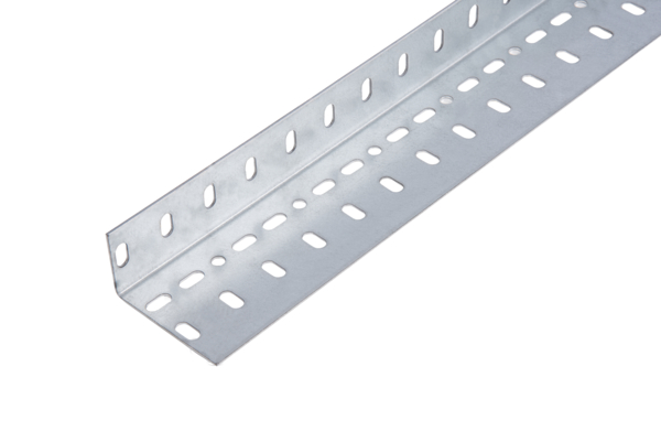 Conceptor® Angle profile, perforated, Material: raw steel, Surface: sendzimir galvanised, Width: 25 mm, Height: 45 mm, Material thickness: 1.5 mm, Type: unequal sided, Length: 2000 mm