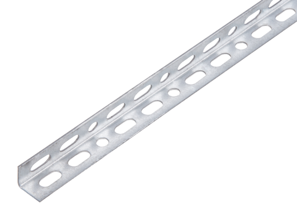 Conceptor® Angle profile, perforated, Material: raw steel, Surface: sendzimir galvanised, Width: 15 mm, Height: 15 mm, Material thickness: 1 mm, Type: equal sided, Length: 1000 mm